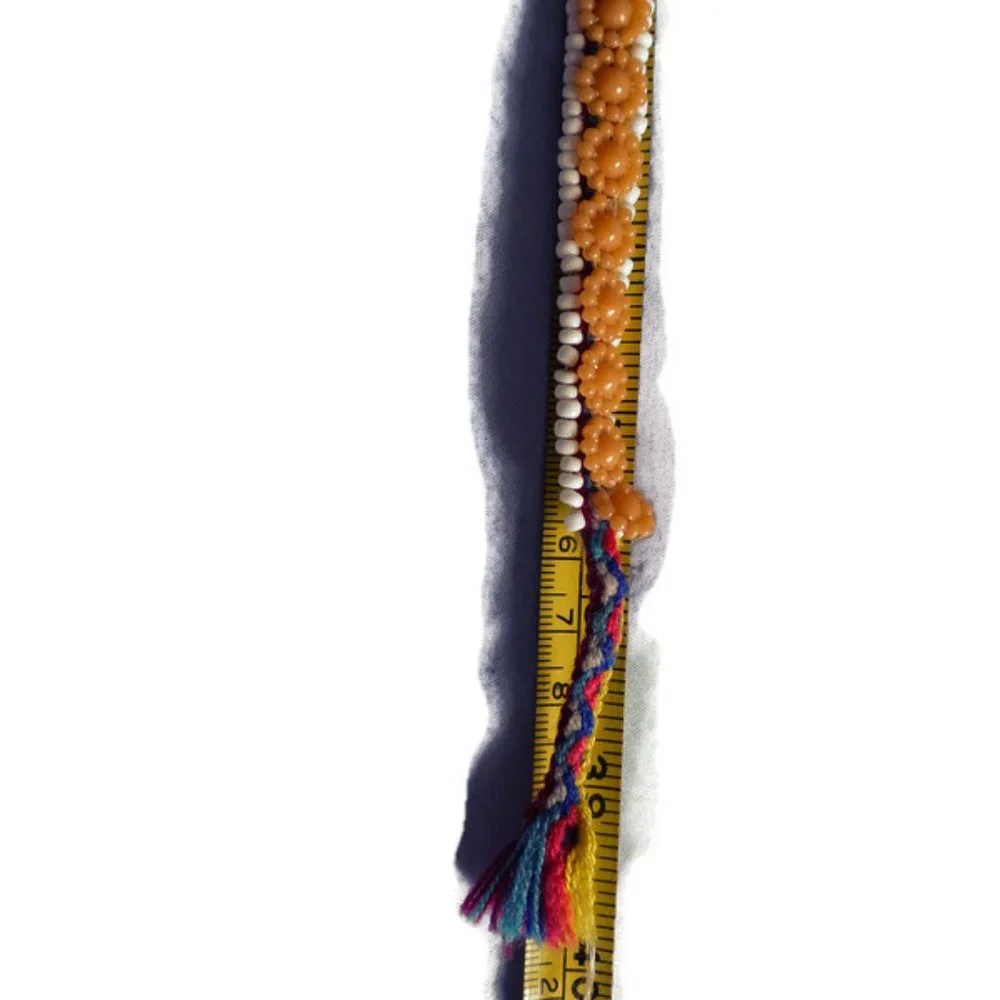 3 Handwoven Ties Decorated with Multicolor Beads